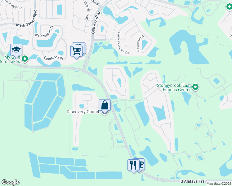 map of restaurants, bars, coffee shops, grocery stores, and more near 2442 Stone Cross Circle in Orlando
