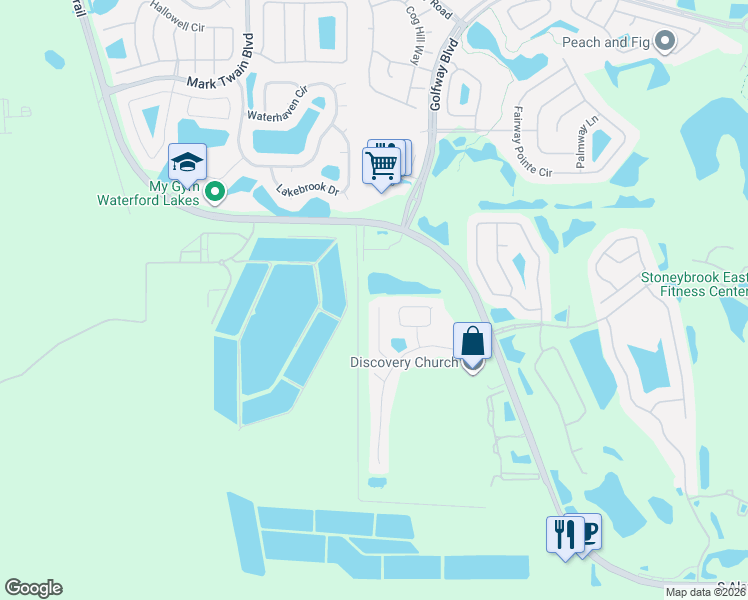 map of restaurants, bars, coffee shops, grocery stores, and more near 13322 Briar Forest Court in Orlando