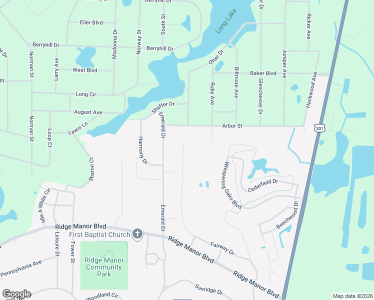 map of restaurants, bars, coffee shops, grocery stores, and more near 6184 Fairway Drive in Ridge Manor