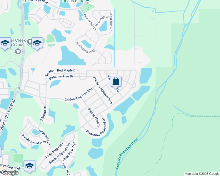 map of restaurants, bars, coffee shops, grocery stores, and more near 2159 Glossy Privet Drive in Orlando