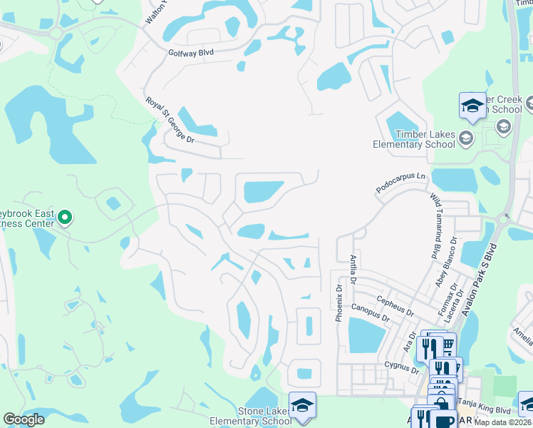 map of restaurants, bars, coffee shops, grocery stores, and more near 14786 Hartford Run Drive in Orlando