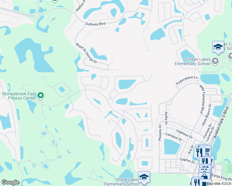 map of restaurants, bars, coffee shops, grocery stores, and more near 14733 Hartford Run Drive in Orlando