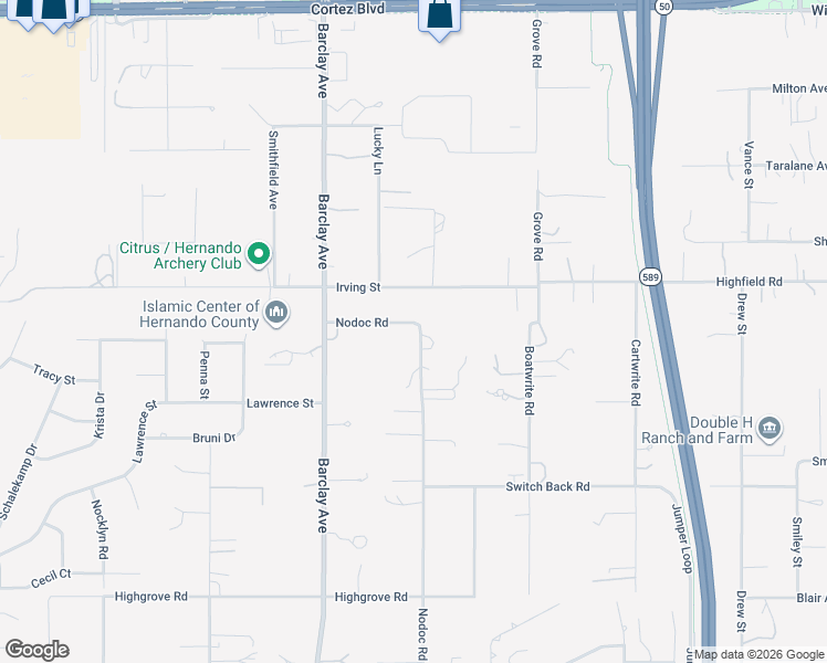 map of restaurants, bars, coffee shops, grocery stores, and more near 6271 Nodoc Road in Spring Hill
