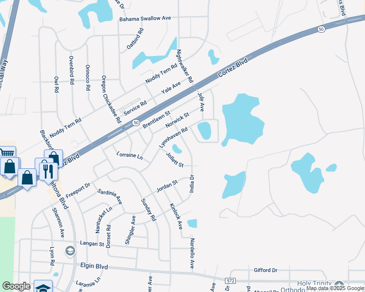 map of restaurants, bars, coffee shops, grocery stores, and more near 6385 India Drive in Spring Hill