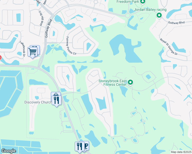 map of restaurants, bars, coffee shops, grocery stores, and more near 14136 Leicester Lane in Orlando