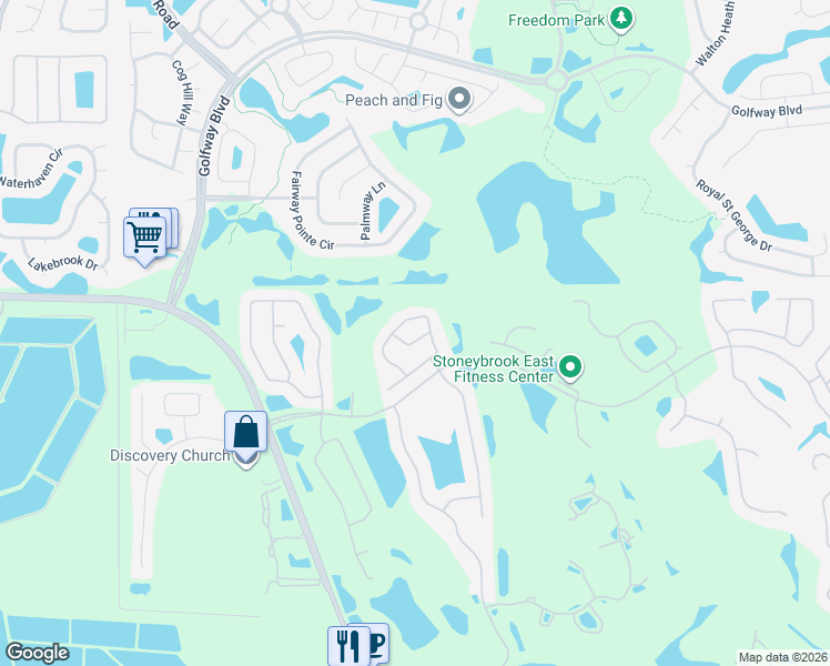 map of restaurants, bars, coffee shops, grocery stores, and more near 14143 Leicester Lane in Orlando