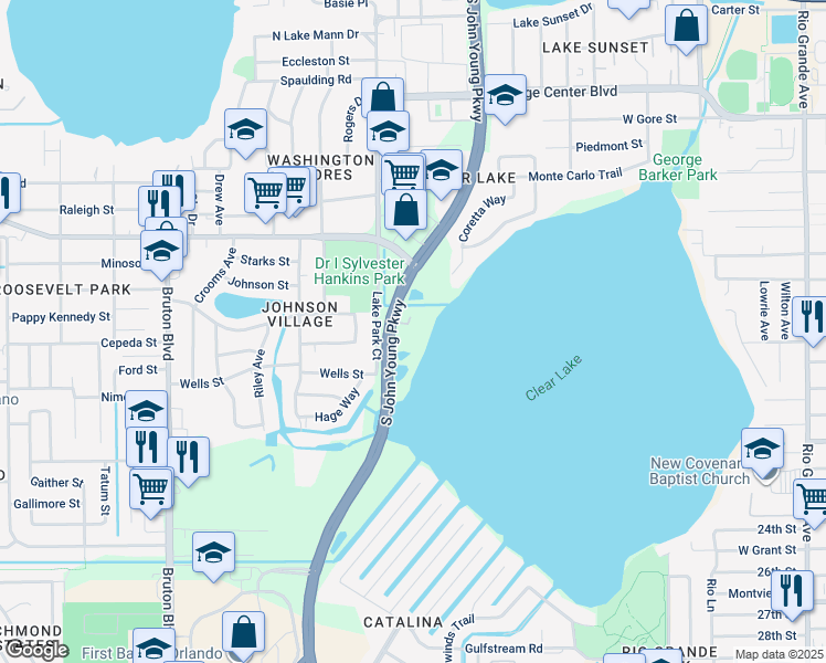 map of restaurants, bars, coffee shops, grocery stores, and more near 1511 County Road 423 in Orlando