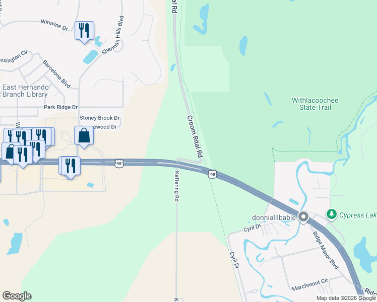 map of restaurants, bars, coffee shops, grocery stores, and more near in Ridge Manor