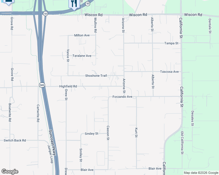 map of restaurants, bars, coffee shops, grocery stores, and more near 15458 Highfield Road in Brooksville
