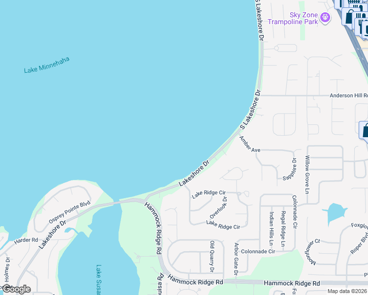 map of restaurants, bars, coffee shops, grocery stores, and more near 12048 Lakeshore Drive in Clermont