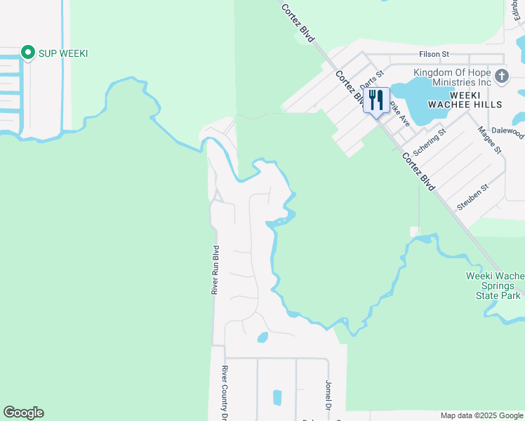 map of restaurants, bars, coffee shops, grocery stores, and more near 6151 New Osprey Point in Weeki Wachee