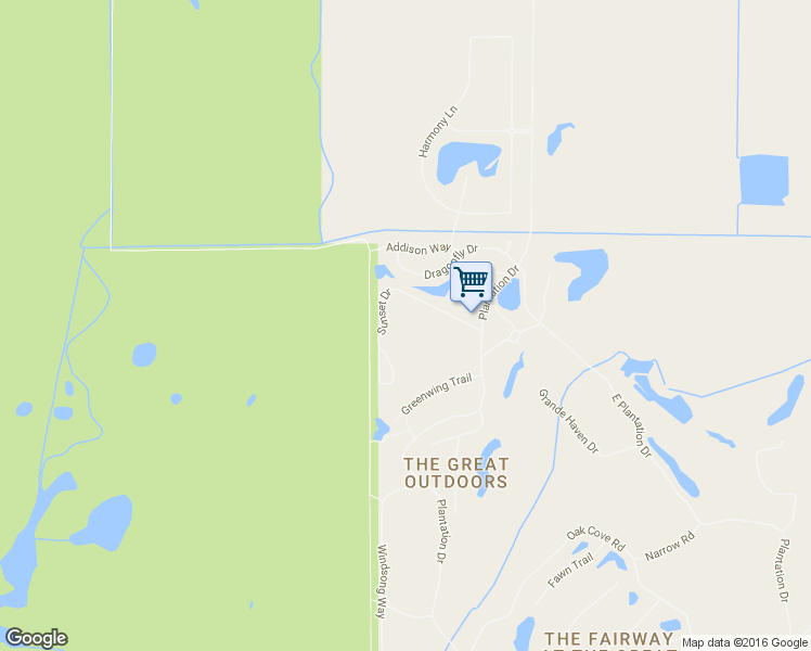 map of restaurants, bars, coffee shops, grocery stores, and more near 182 Greenwing Trail in Titusville