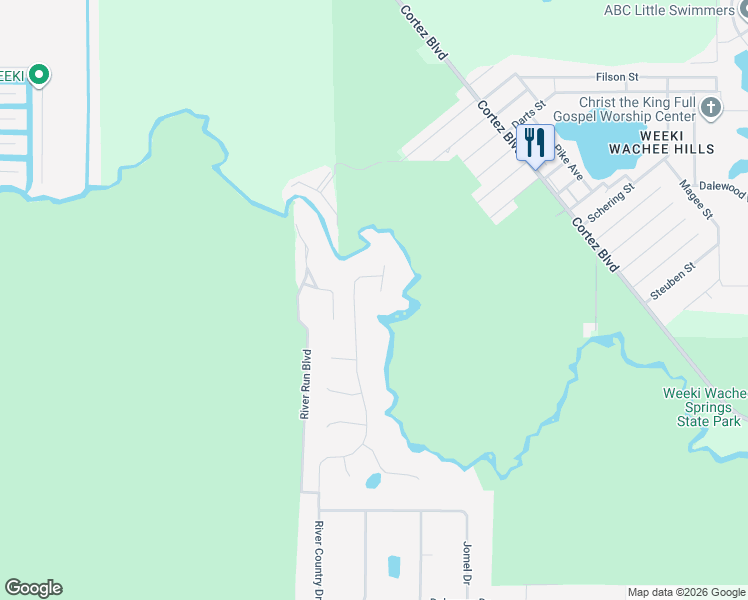 map of restaurants, bars, coffee shops, grocery stores, and more near 6151 New Osprey Point in Spring Hill