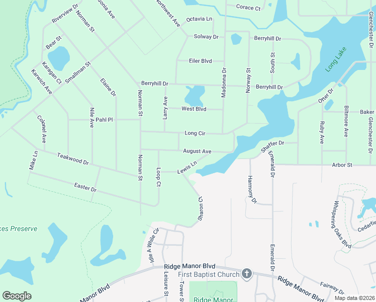 map of restaurants, bars, coffee shops, grocery stores, and more near August Avenue in Hernando County