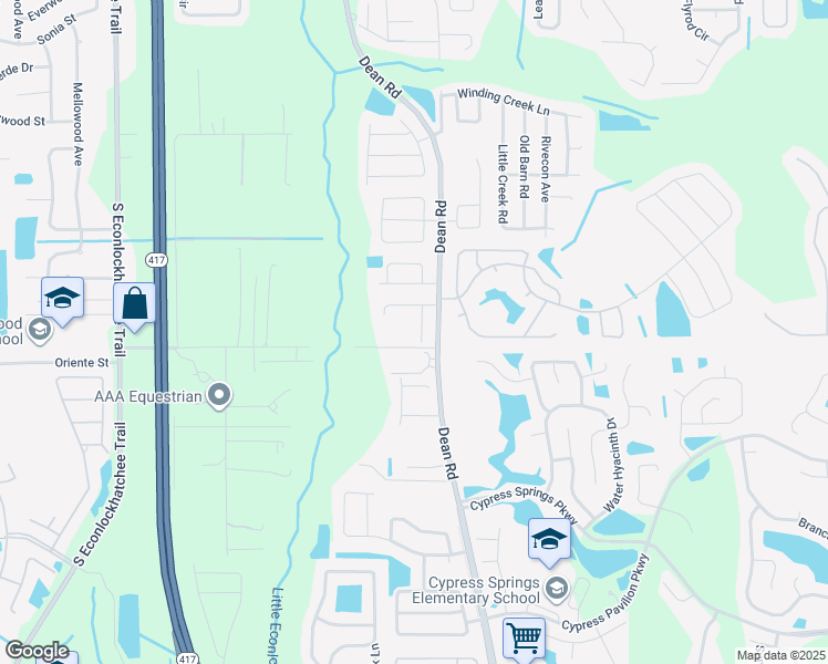 map of restaurants, bars, coffee shops, grocery stores, and more near 10177 Berry Dease Road in Orlando