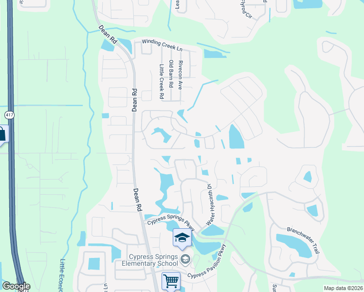 map of restaurants, bars, coffee shops, grocery stores, and more near 10215 Trilliums Court in Orlando