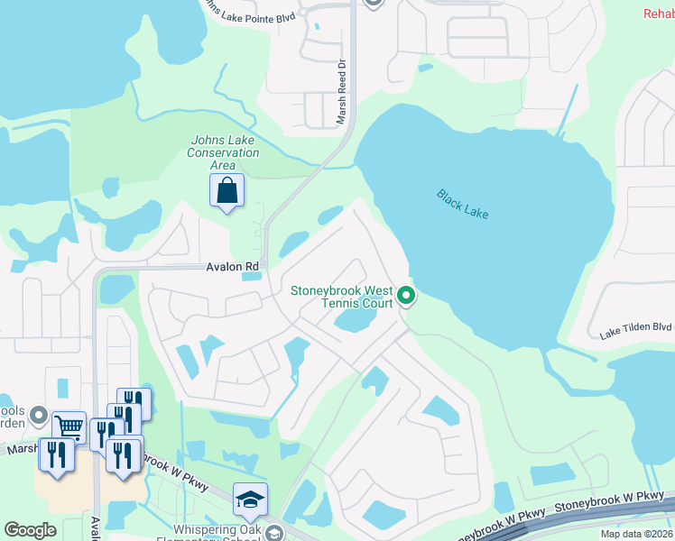 map of restaurants, bars, coffee shops, grocery stores, and more near 15057 Masthead Landing Circle in Winter Garden