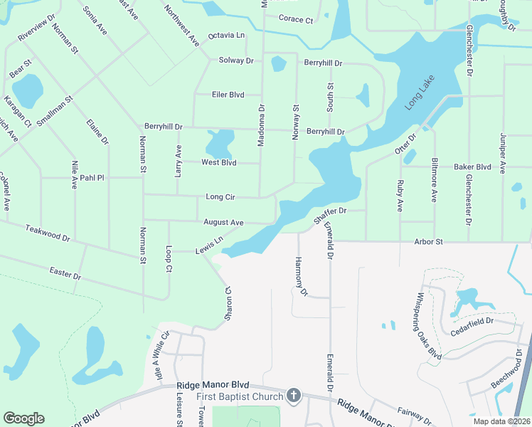 map of restaurants, bars, coffee shops, grocery stores, and more near 34111 August Avenue in Webster