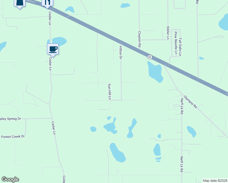 map of restaurants, bars, coffee shops, grocery stores, and more near 6362 Sun Hill Lane in Brooksville