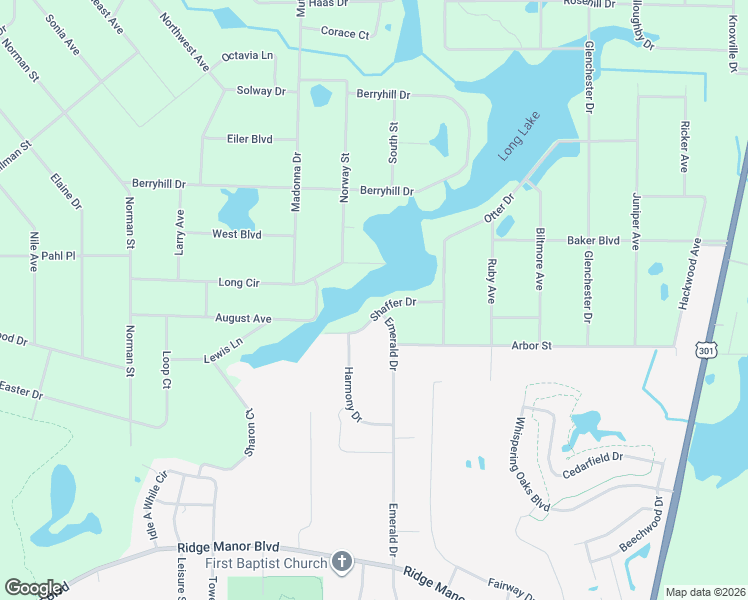 map of restaurants, bars, coffee shops, grocery stores, and more near 34249 Shaffer Drive in Ridge Manor