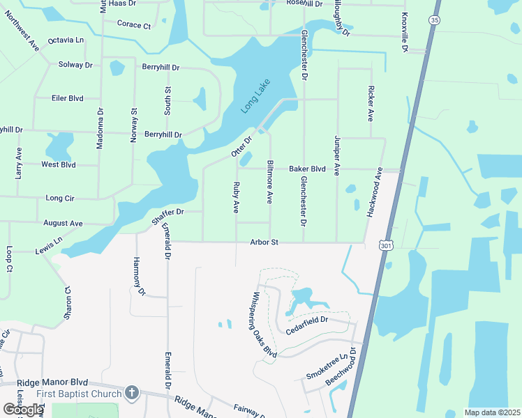 map of restaurants, bars, coffee shops, grocery stores, and more near 6351 Biltmore Avenue in Webster