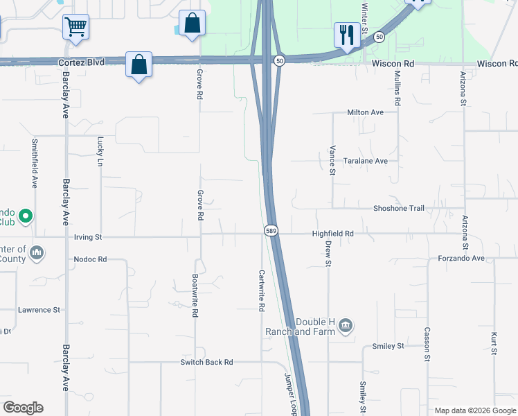 map of restaurants, bars, coffee shops, grocery stores, and more near 15073 Highfield Road in Brooksville