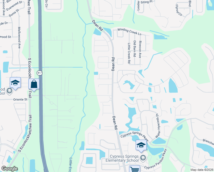 map of restaurants, bars, coffee shops, grocery stores, and more near 10177 Berry Dease Road in Orlando