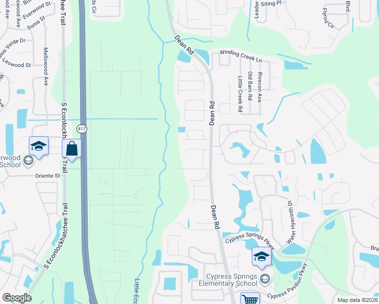 map of restaurants, bars, coffee shops, grocery stores, and more near 10177 Berry Dease Road in Orlando