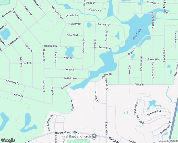 map of restaurants, bars, coffee shops, grocery stores, and more near 34111 August Avenue in Webster