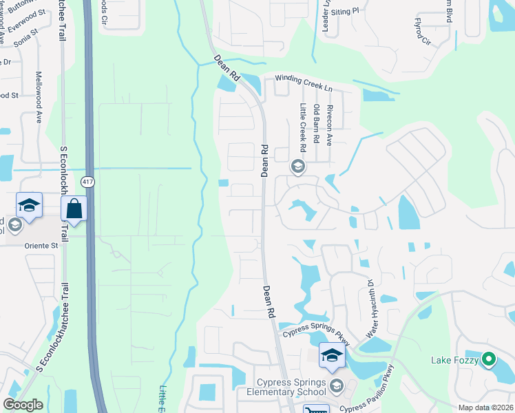 map of restaurants, bars, coffee shops, grocery stores, and more near 10027 Marguex Drive in Orlando