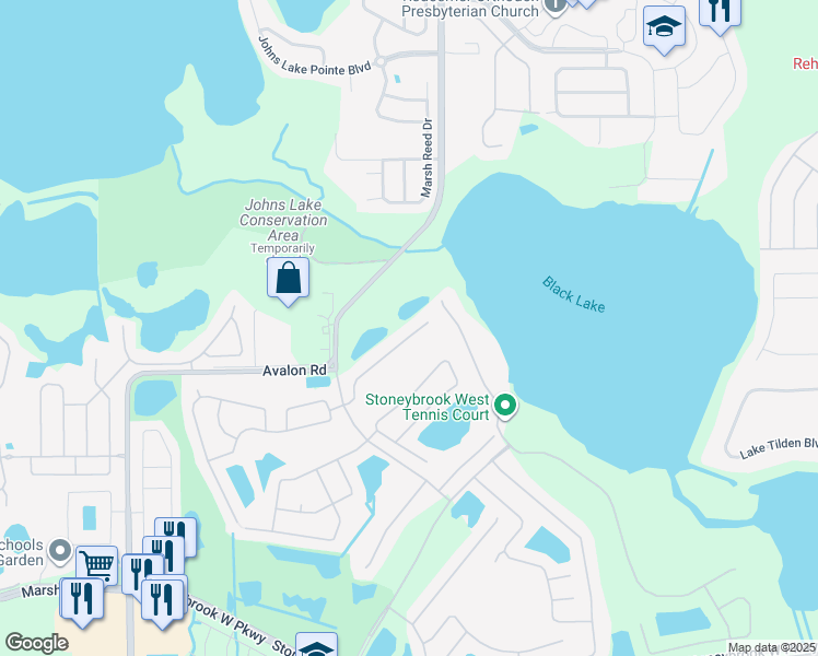 map of restaurants, bars, coffee shops, grocery stores, and more near 15043 Spinnaker Cove Lane in Winter Garden