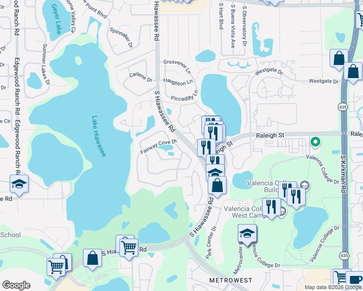 map of restaurants, bars, coffee shops, grocery stores, and more near 1101 Zachary Way in Orlando