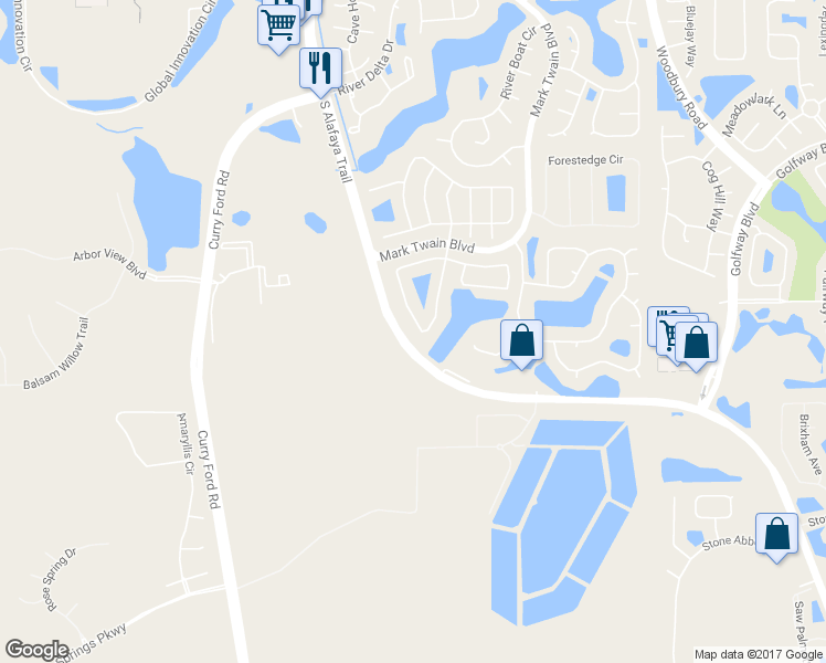 map of restaurants, bars, coffee shops, grocery stores, and more near 1204 Ballyshannon Parkway in Orlando