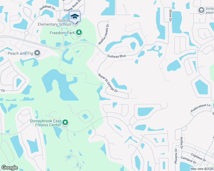 map of restaurants, bars, coffee shops, grocery stores, and more near 14406 Saint George's Hill Drive in Orlando