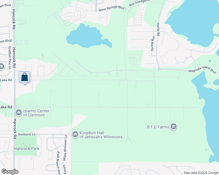 map of restaurants, bars, coffee shops, grocery stores, and more near 15824 Lost Lake Road in Clermont