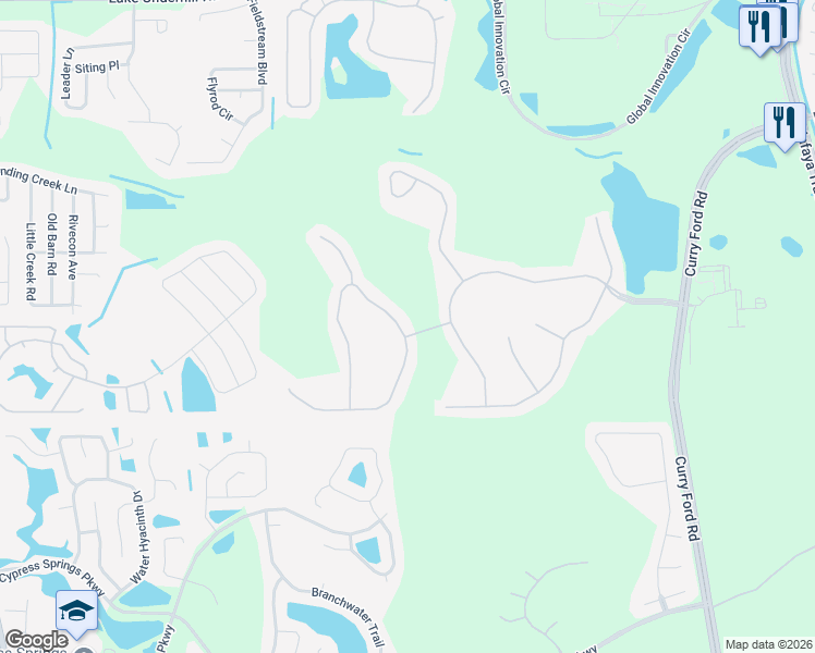 map of restaurants, bars, coffee shops, grocery stores, and more near 10706 Arbor View Boulevard in Orlando