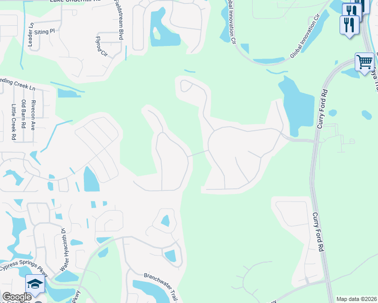 map of restaurants, bars, coffee shops, grocery stores, and more near 10706 Arbor View Boulevard in Orlando