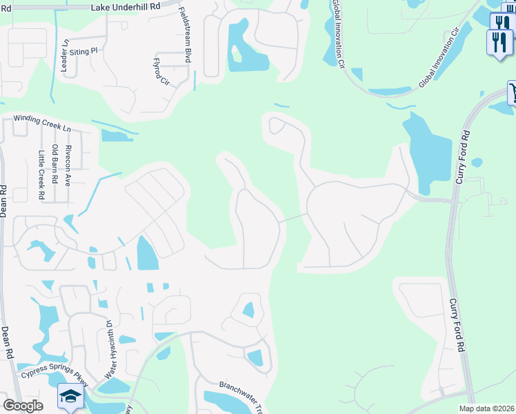 map of restaurants, bars, coffee shops, grocery stores, and more near 10742 Willow Ridge Loop in Orlando