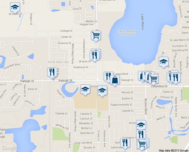 map of restaurants, bars, coffee shops, grocery stores, and more near 4410 Lenox Boulevard in Orlando
