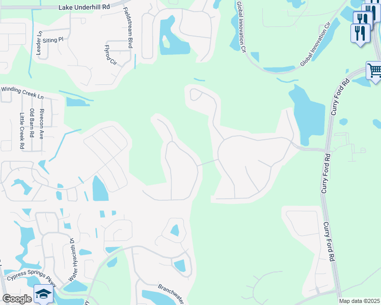 map of restaurants, bars, coffee shops, grocery stores, and more near 10742 Willow Ridge Loop in Orlando