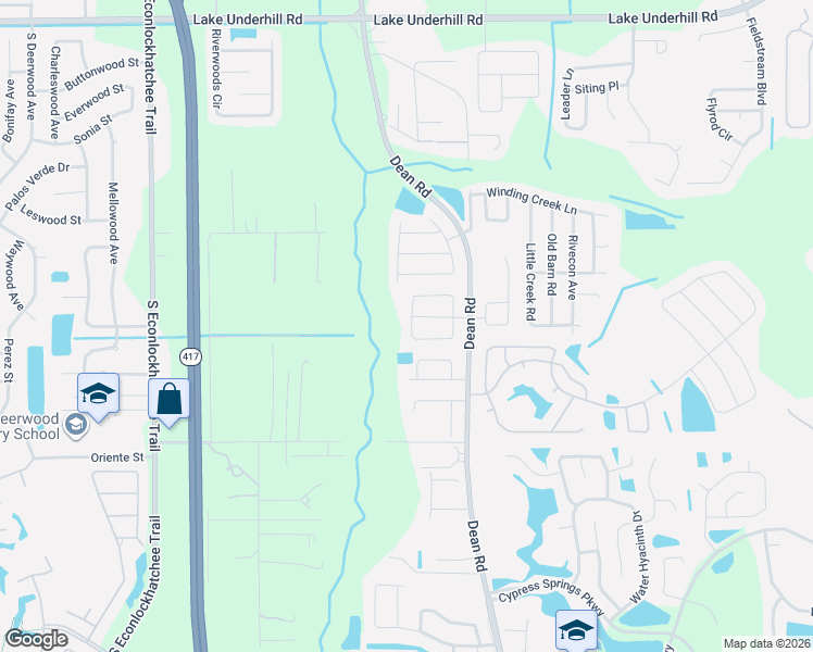 map of restaurants, bars, coffee shops, grocery stores, and more near 10003 Armando Circle in Orlando