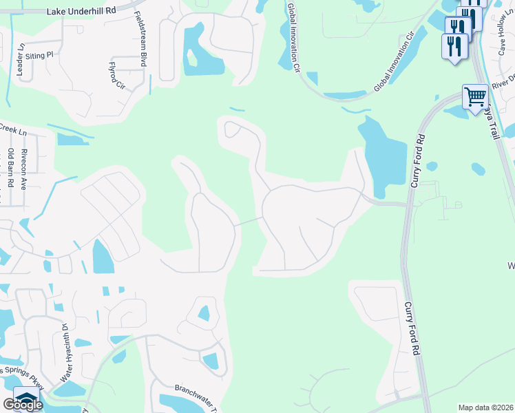 map of restaurants, bars, coffee shops, grocery stores, and more near 10706 Arbor View Boulevard in Orlando