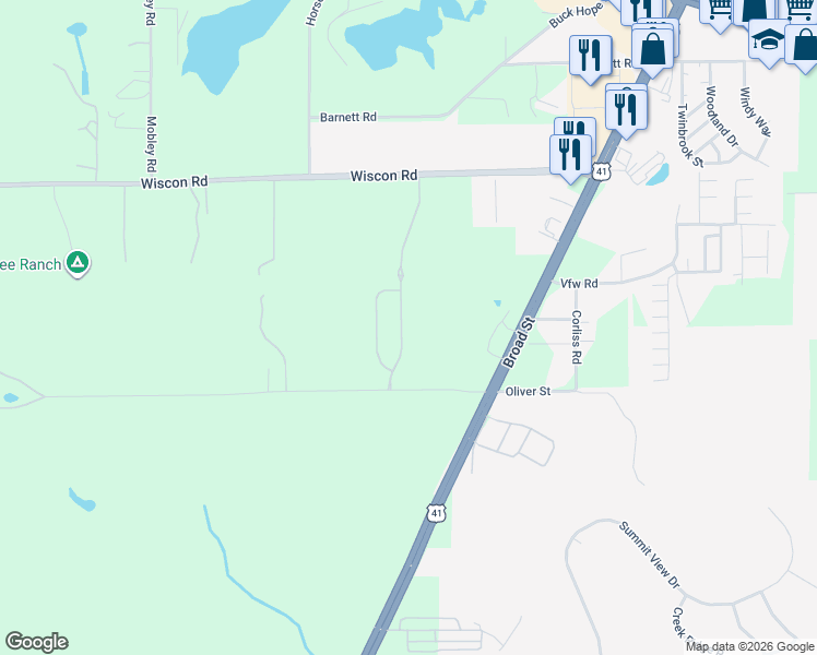 map of restaurants, bars, coffee shops, grocery stores, and more near 6656 Seaway Drive in Brooksville