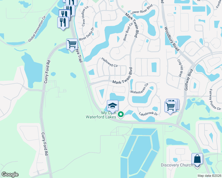 map of restaurants, bars, coffee shops, grocery stores, and more near 1330 Ballyshannon Parkway in Orlando