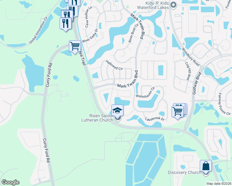 map of restaurants, bars, coffee shops, grocery stores, and more near 1330 Ballyshannon Parkway in Orlando