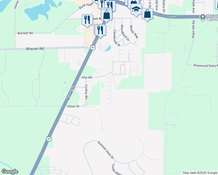map of restaurants, bars, coffee shops, grocery stores, and more near 7206 Daffodil Drive in Brooksville