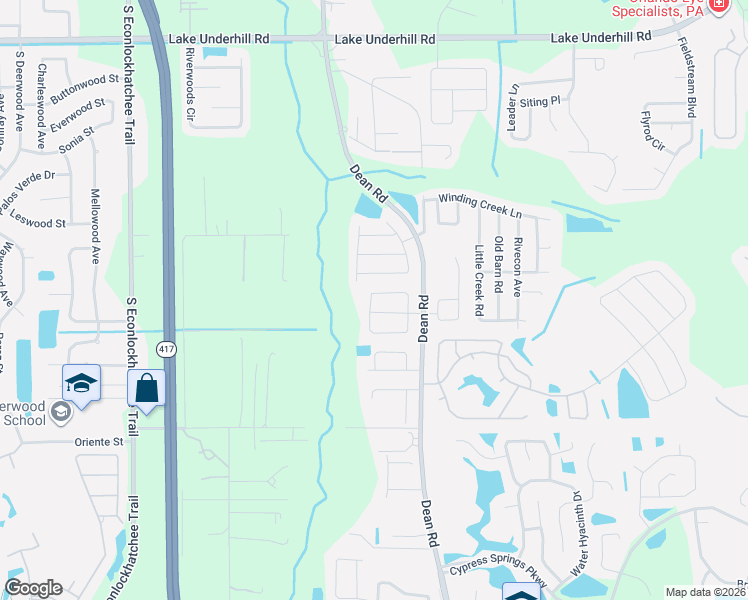 map of restaurants, bars, coffee shops, grocery stores, and more near 10133 Armando Circle in Orlando