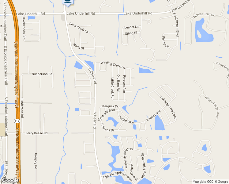 map of restaurants, bars, coffee shops, grocery stores, and more near 974 Old Barn Road in Orlando