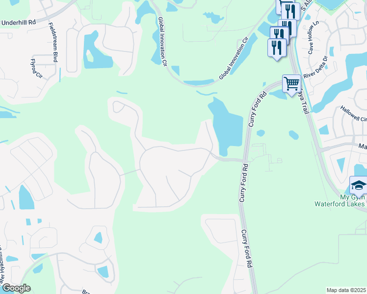 map of restaurants, bars, coffee shops, grocery stores, and more near 10916 Arbor View Boulevard in Orlando