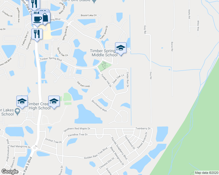 map of restaurants, bars, coffee shops, grocery stores, and more near 906 Timber Isle Drive in Orlando